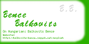 bence balkovits business card